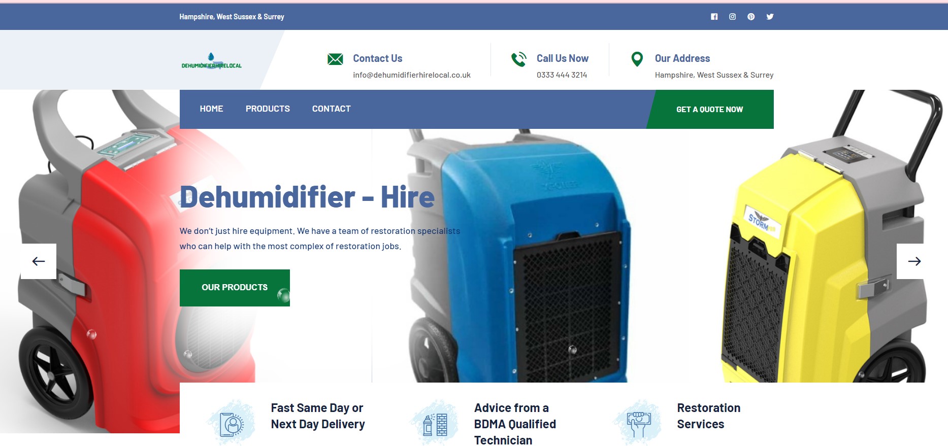 Dehumidifier Hire Local